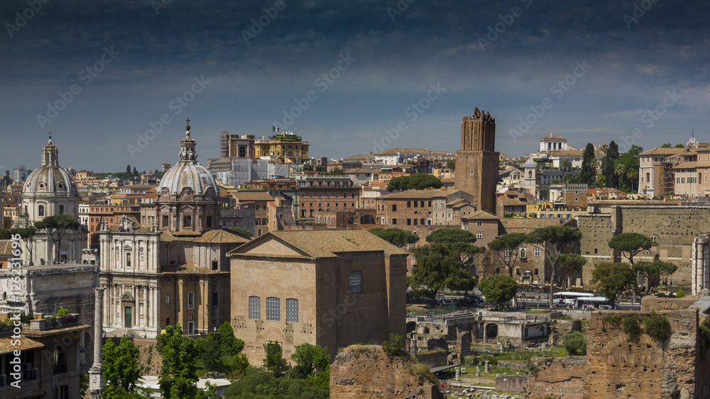 Old city and ruins of Rome