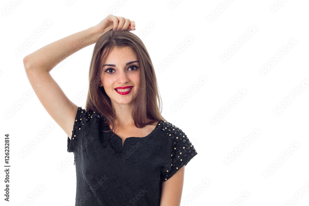 pretty girl smiling on camera pretty girl smiling on camera