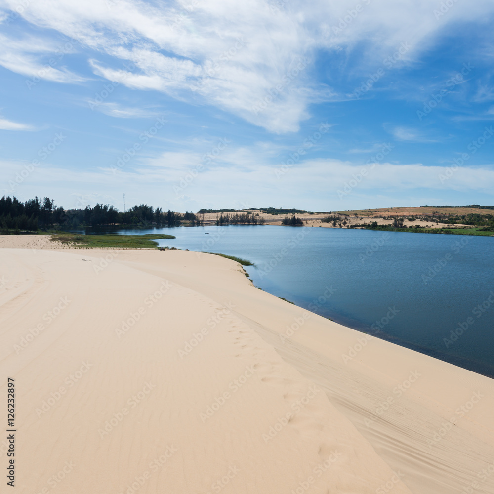 white sand dune desert in Mui Ne, Vietnam