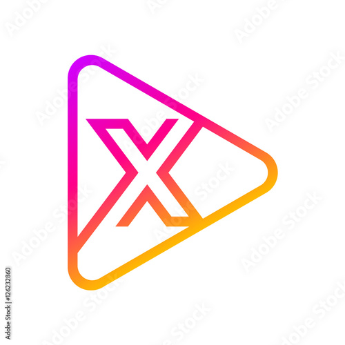 Letter X Multimedia and Play logo design