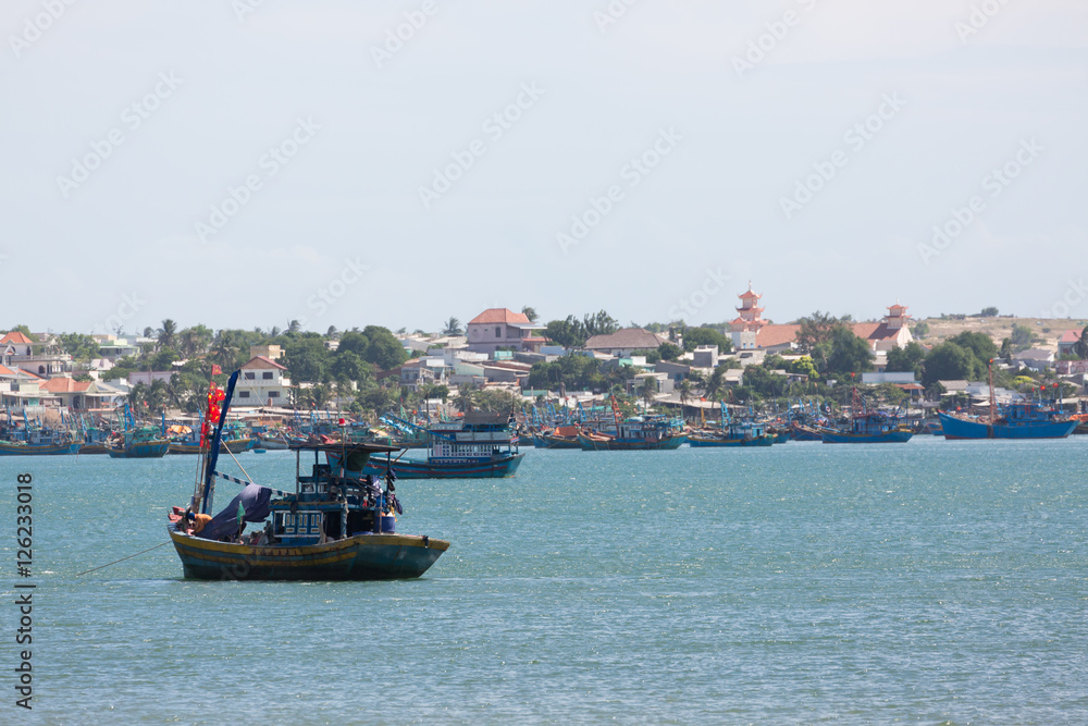 nautical fishing coracles in sea, tribal boats