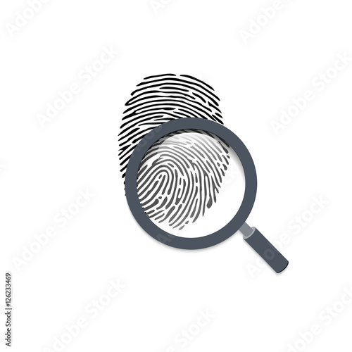 Finger print, search secure data, vector illustration