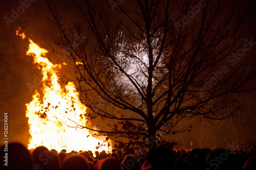 Bonfire night burning Guy Fawkes photo