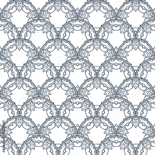 Patch Boho Flower Seamless Pattern. Mandala patchwork, oriental design. Wallpaper, furniture textile, fabric print, tile deco.