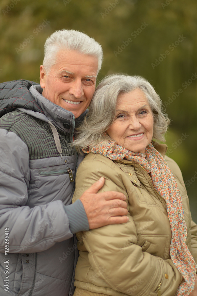 Senior couple in autumn park Senior couple in autumn park