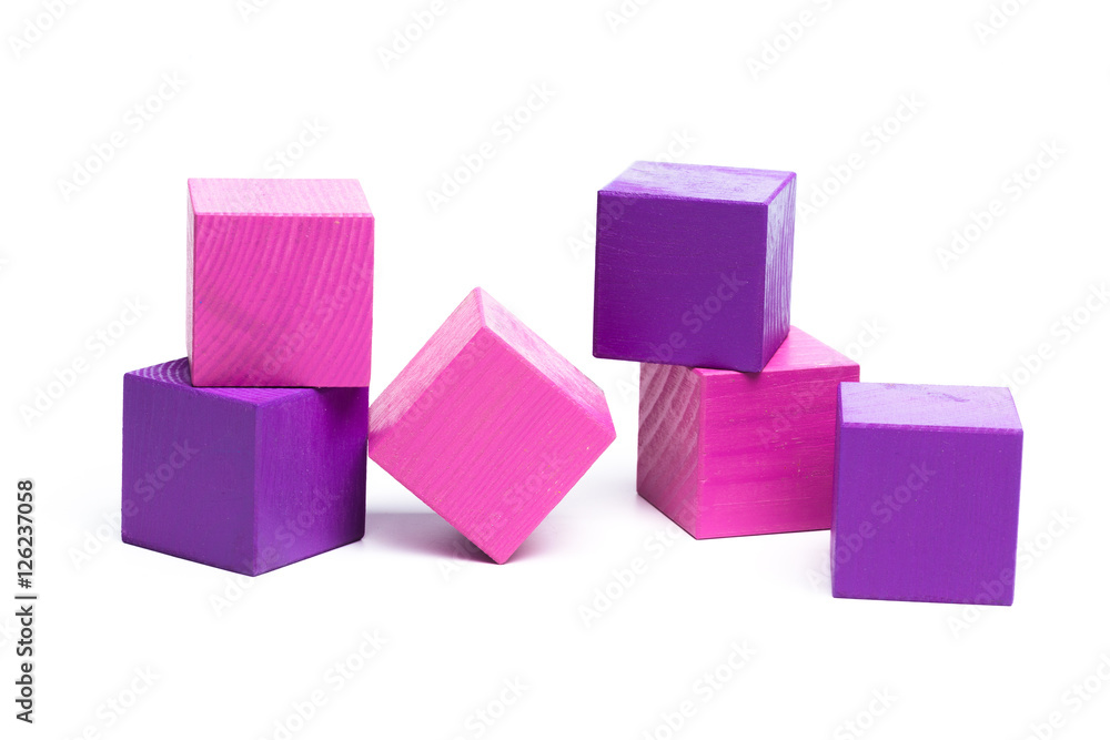 colored children cubes on white isolated background colored children cubes on white isolated background