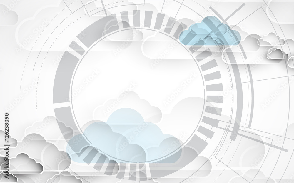 Obraz premium Modern cloud technology. Integrated digital web concept