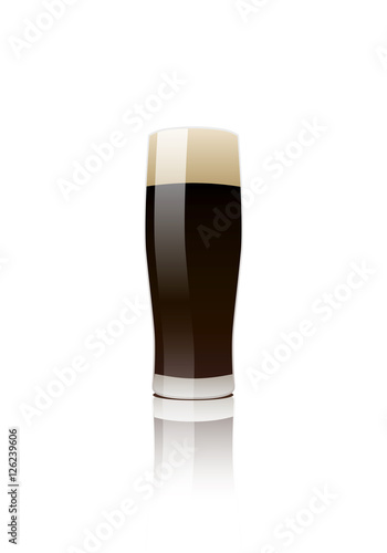 Glass of beer. Stout. Vector isolated