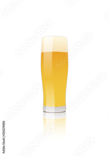 Glass of beer. Lager or Pilsner Vector isolated