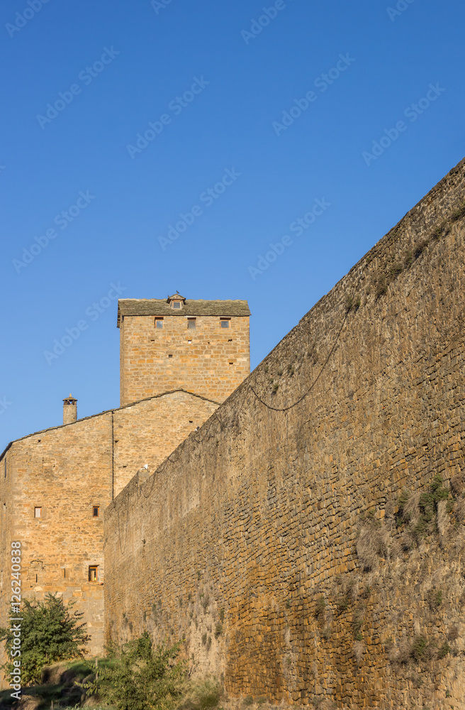 Surrounding walls of the castle in Ainsa