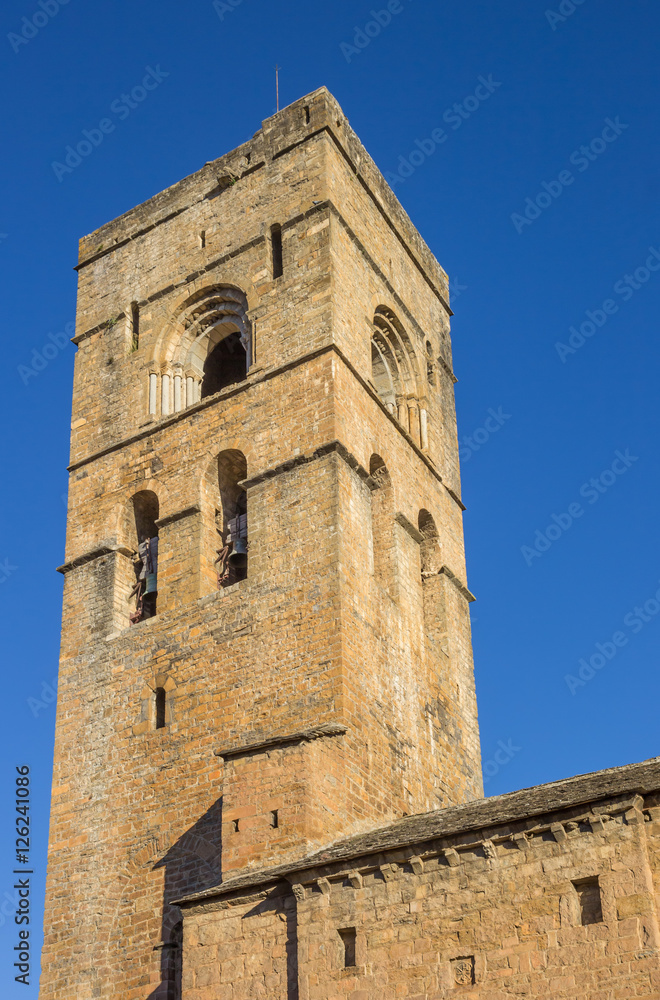 Tower of the historic church of Ainsa