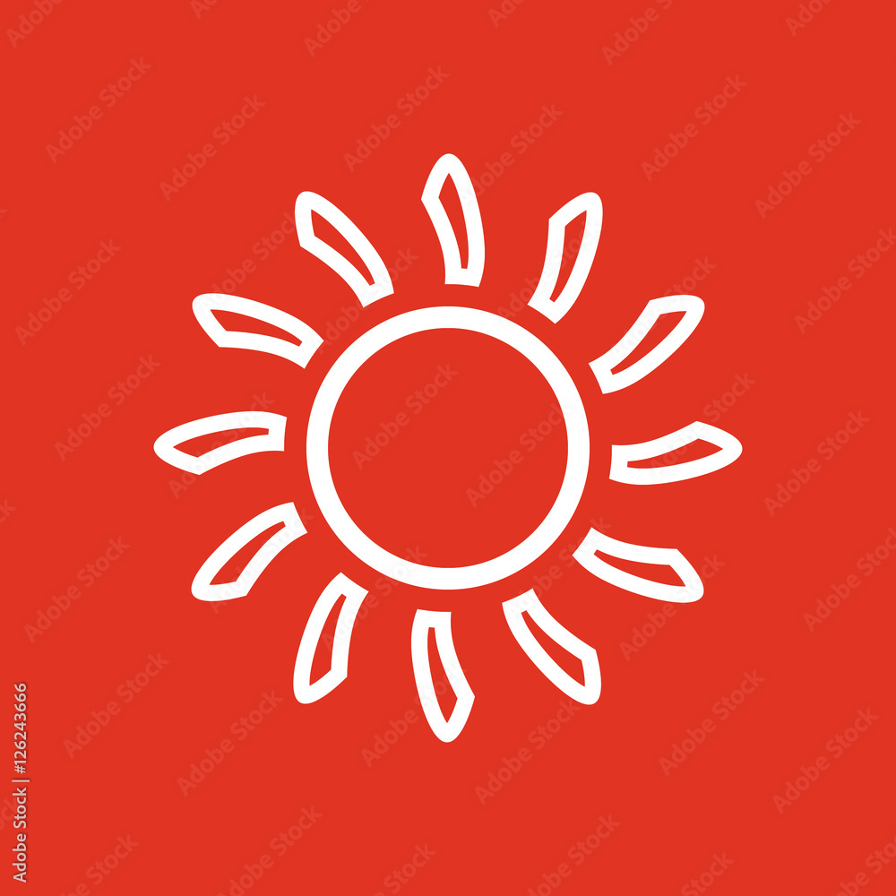 The sunshine icon. Sunrise and sunshine, weather, sun symbol. UI. Web. Logo. Sign. Flat design. App. Stock The sunshine icon. Sunrise and sunshine, weather, sun symbol. UI. Web. Logo. Sign. Flat design. App. Stock