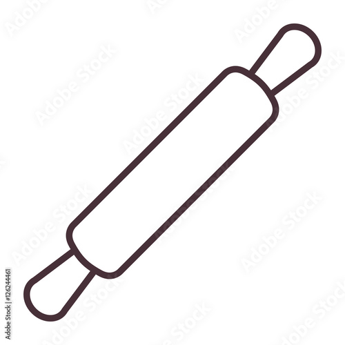 Rolling pin silhouette icon. Bakery shop traditional and product theme. Isolated design. Vector illustration