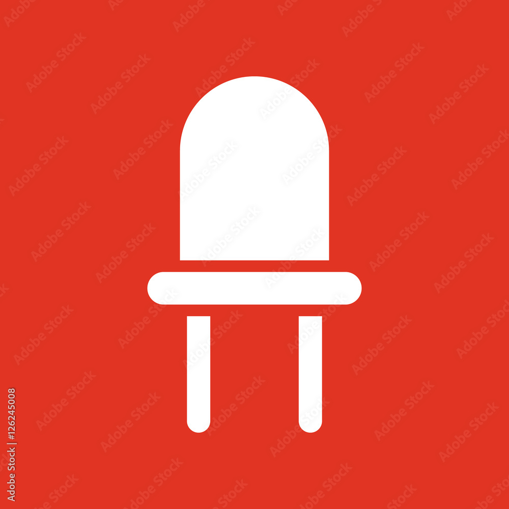 The luminodiode icon. Lamp and bulb, lightbulb, CFL, led lamp symbol.UI. Web. Logo. Sign. Flat design. App. The luminodiode icon. Lamp and bulb, lightbulb, CFL, led lamp symbol.UI. Web. Logo. Sign. Flat design. App.