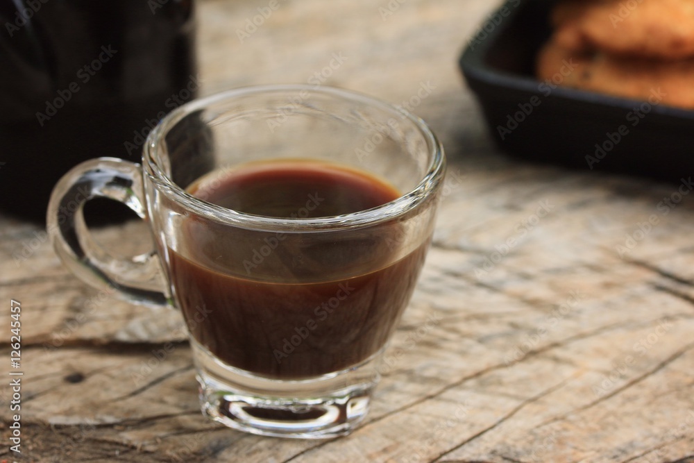 Cashew cookies with hot coffee Cashew cookies with hot coffee