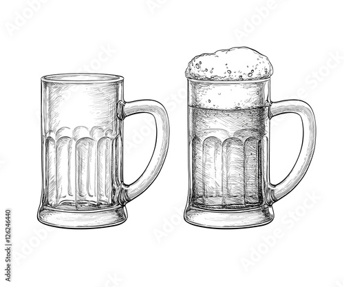 Beer mugs isolated