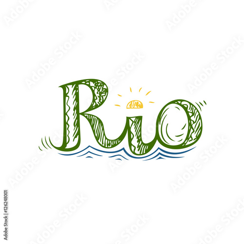Rio City Name Doodle Style Lettering