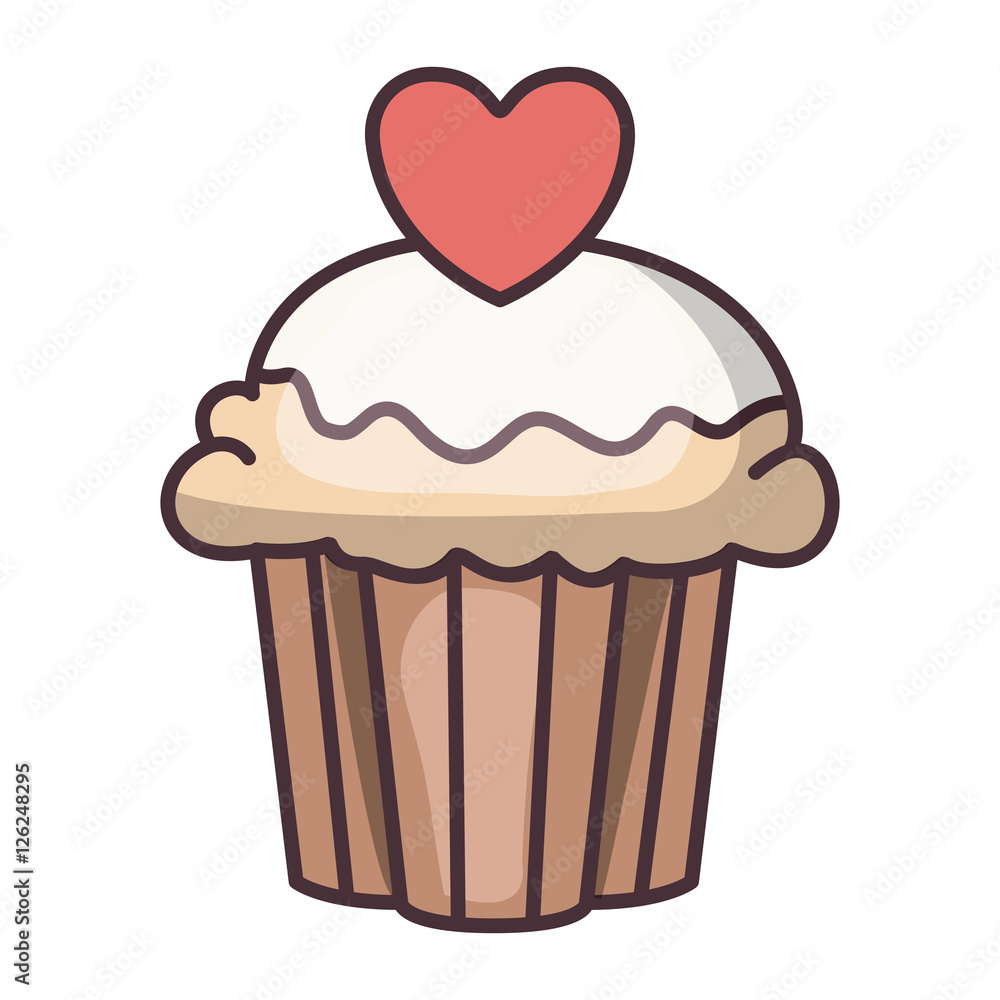 Muffin icon. Bakery shop traditional and product theme. Isolated design. Vector illustration