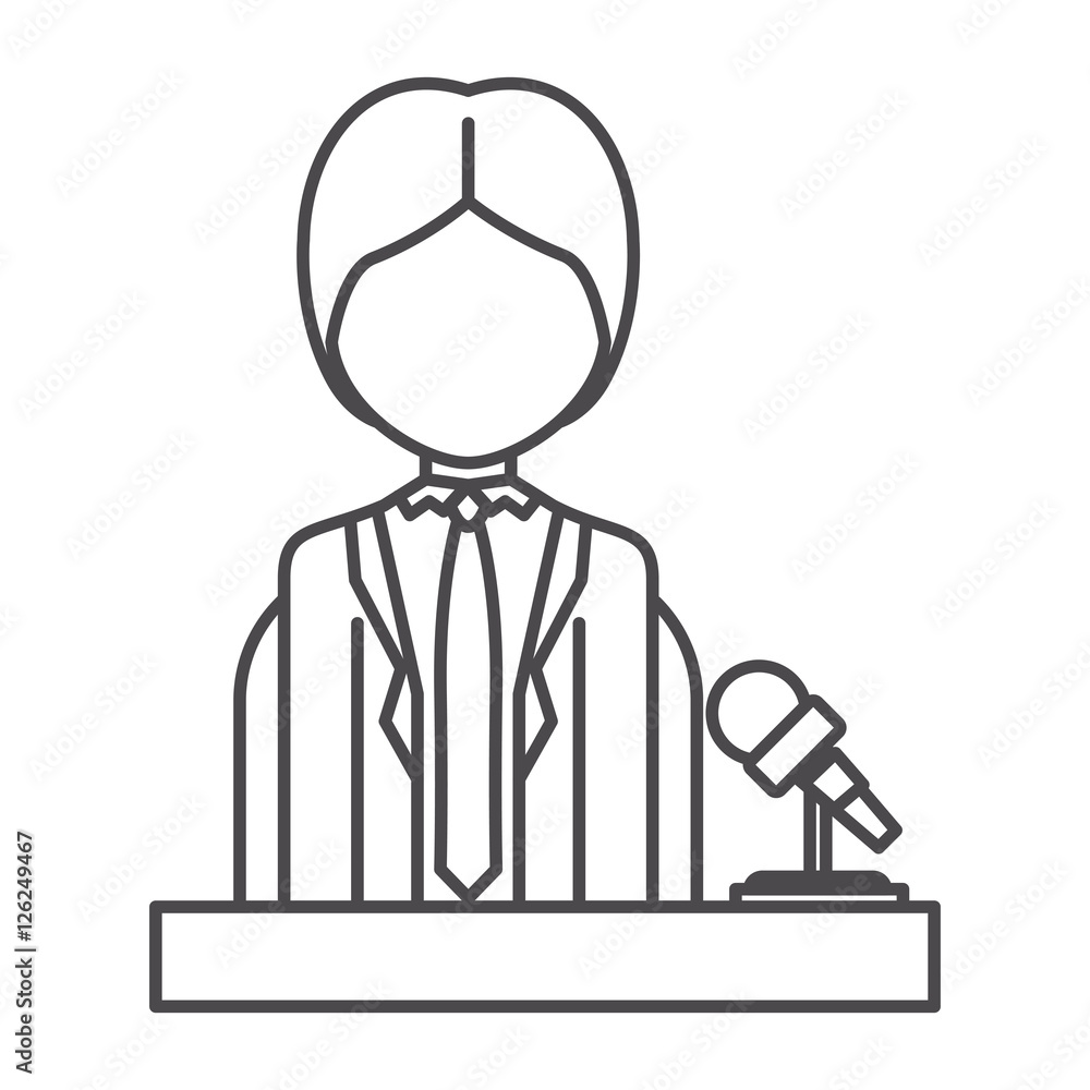 Journalist icon. Broadcasting news technology media and communication theme. Isolated design. Vector illustration