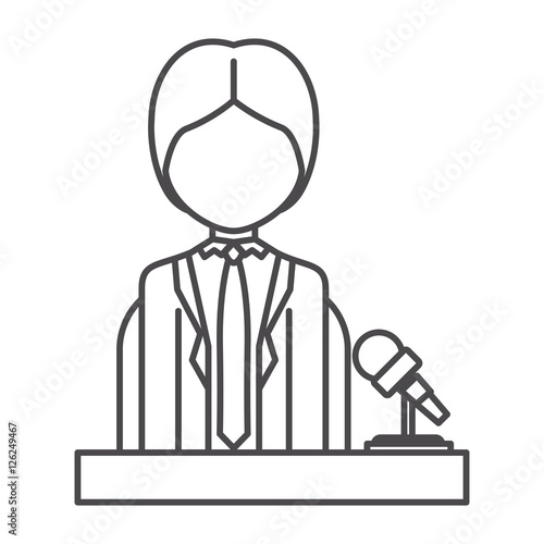 Journalist icon. Broadcasting news technology media and communication theme. Isolated design. Vector illustration