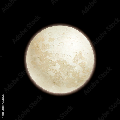 Full moon on black background