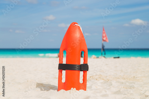 Lifeguards on the beach. Sea, Ocean