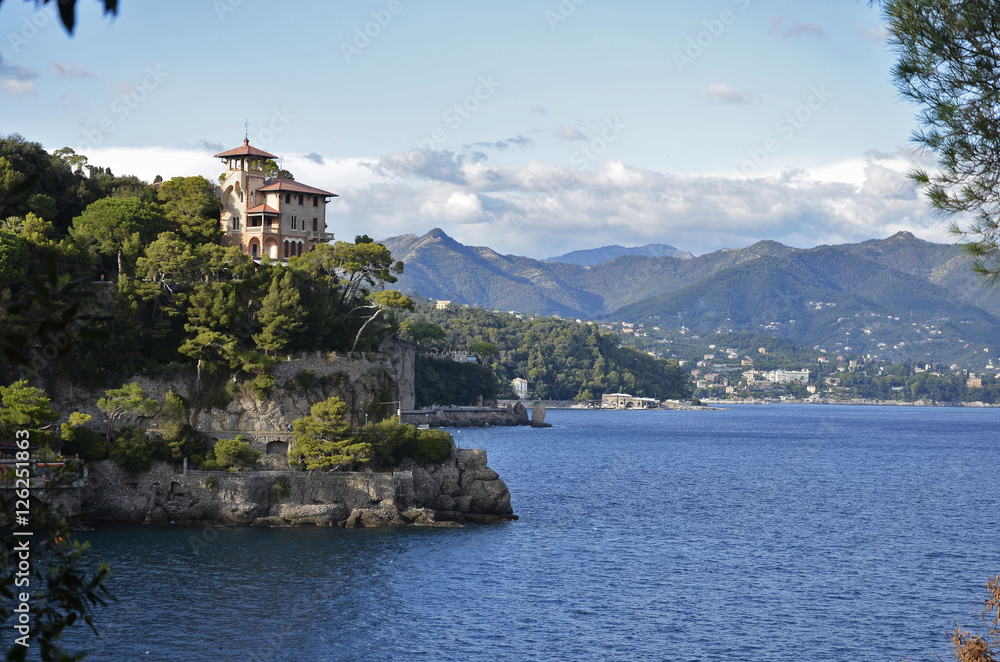 Portofino view of the Gulf of Tigullio Liguria Portofino view of the Gulf of Tigullio Liguria