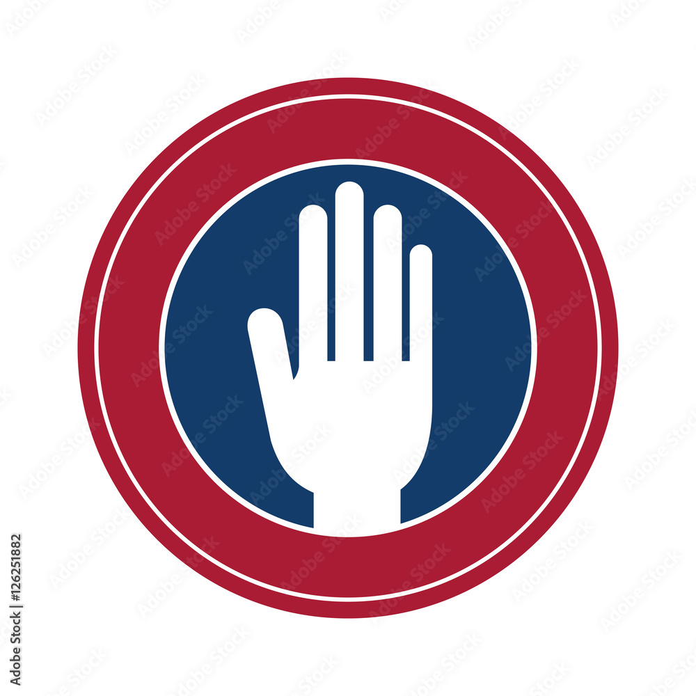 Hand inside seal stamp icon. Vote president election government and campaign theme. Isolated design. Vector illustration Hand inside seal stamp icon. Vote president election government and campaign theme. Isolated design. Vector illustration