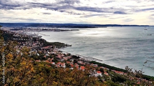 Trieste panoramica view in a Windy autumnal day