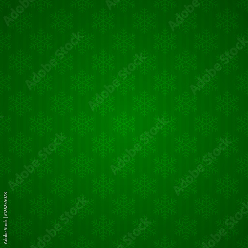 Seamless green background with snowflakes