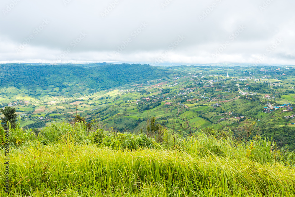Aerial view - landscape from the top of mountain Aerial view - landscape from the top of mountain