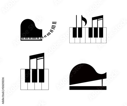 Set of piano logos