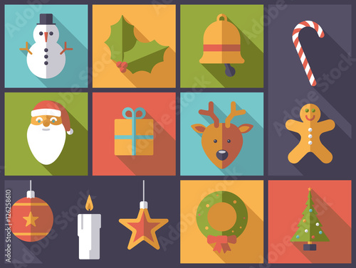 Christmas Holidays flat design vector illustration.