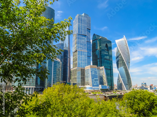 Moscow skyline. Modern skyscrapers in business district, Moscow, Russia