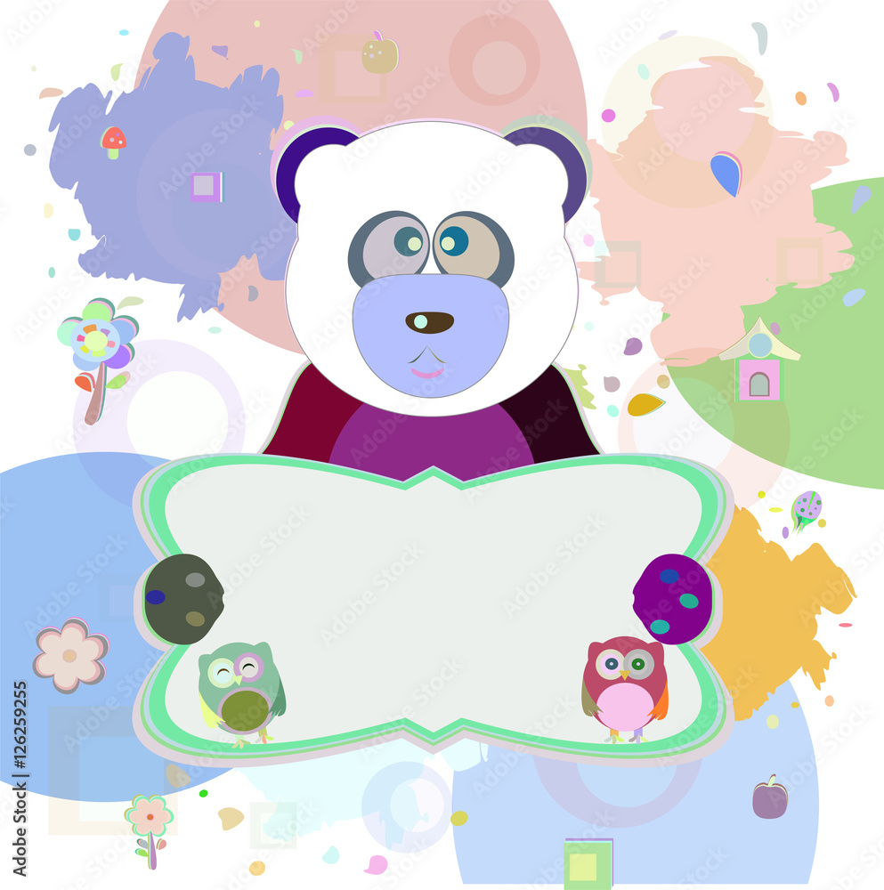 birthday party elements with cute owls and panda birthday party elements with cute owls and panda