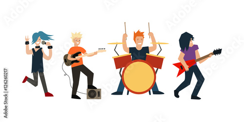 Cartoon Rock Band. Vector