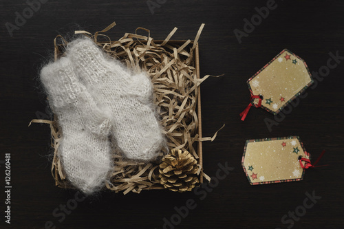 Gray knitted socks