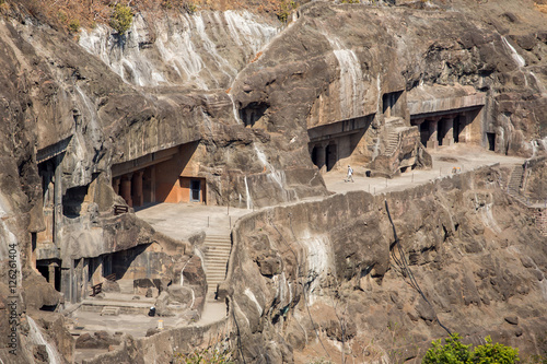 Ajanta caves near Aurangabad, Maharashtra state in India photo