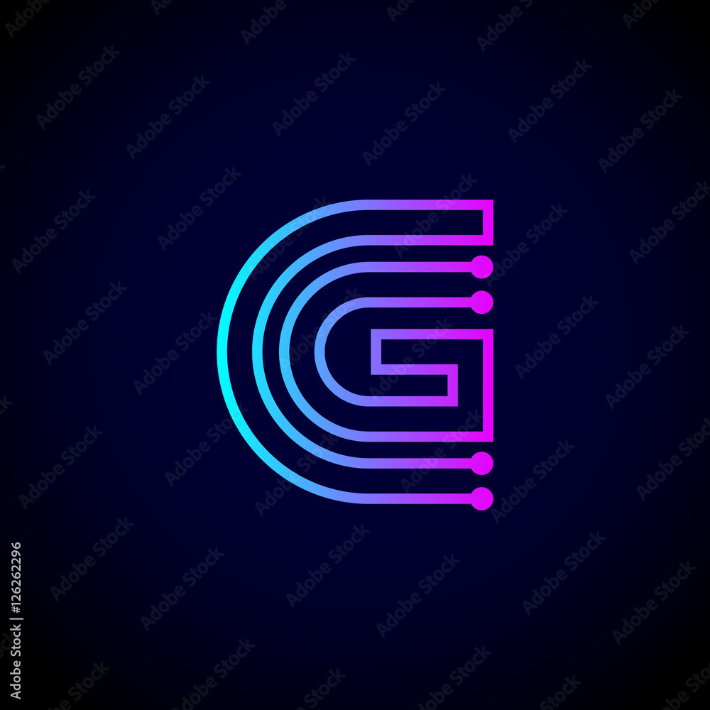 Letter G logo design template,Technology abstract dot connection vector logo Letter G logo design template,Technology abstract dot connection vector logo