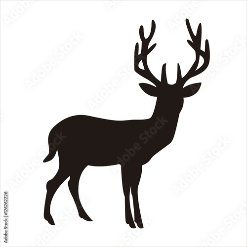 Silhouette of a deer in full body