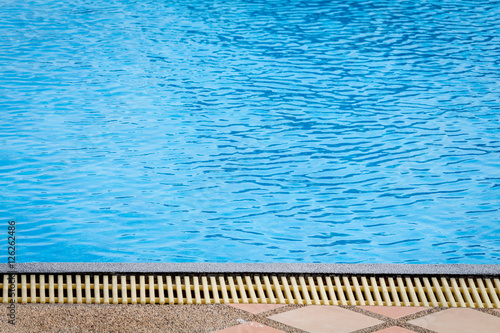 Swimming pool with blue water detail