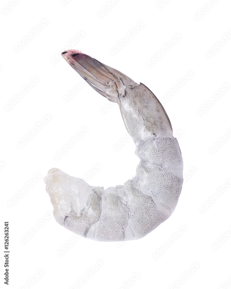 Φωτογραφία Prawn, peeled tiger shrimps isolated on white background
