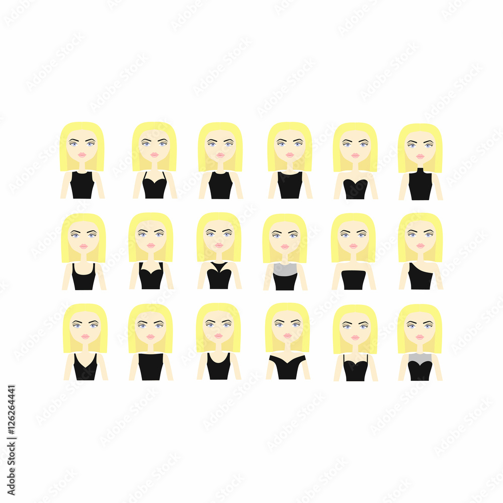 women with different decollete. women with different decollete.