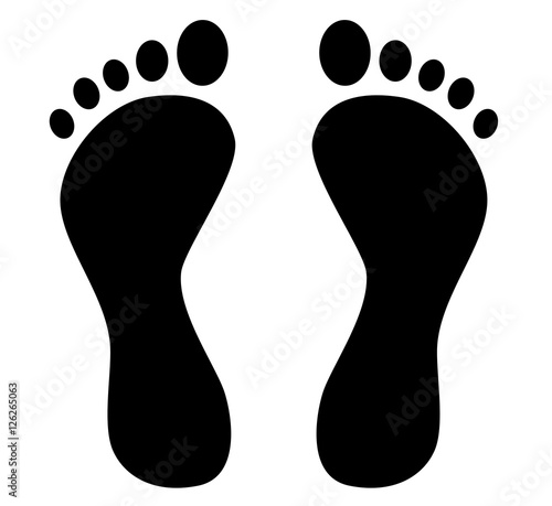 foot prints on white background