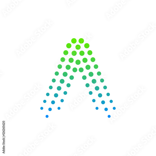 Letter A logo.Dots logo,dotted shape logotype vector design photo