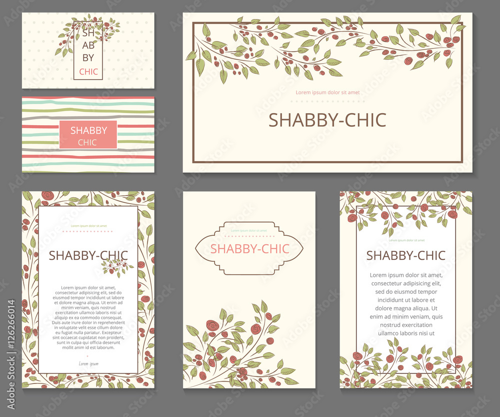 Event painted floral background. Design stationery set in vector format. Wedding, invitations, shabby chic. Postcard, congratulations banner