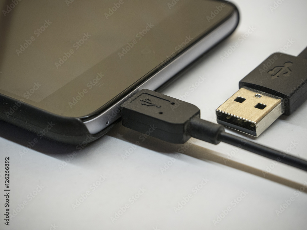 micro USB connected smartphone micro USB connected smartphone