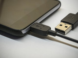 micro USB connected smartphone