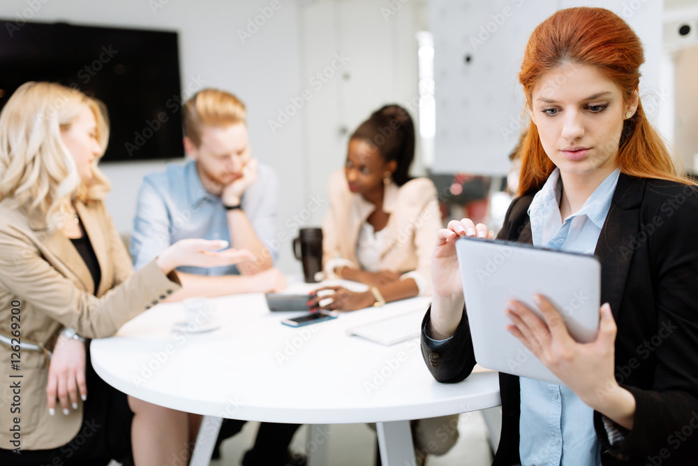 Fototapeta premium Business people board meeting in modern office