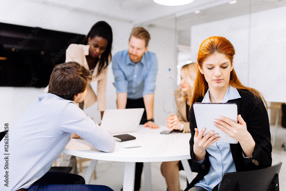 CEO of company holding tablet